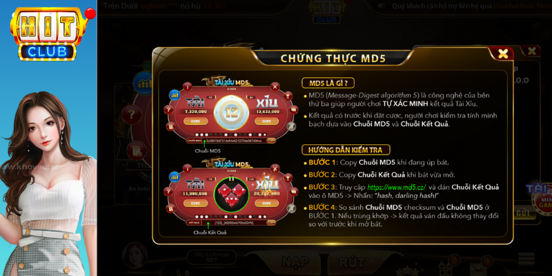 luật chơi tài xỉu md5